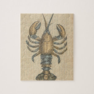 Lobster Illustration Antiek Maine Seafood Legpuzzel