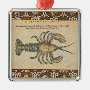 Lobster Illustration Antiek Maine Seafood Metalen Ornament