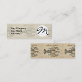 Lobster Illustration Antiek Maine Seafood Mini Visitekaartje (Voorkant / Achterkant)