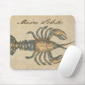 Lobster Illustration Antiek Maine Seafood Muismat (Met muis)