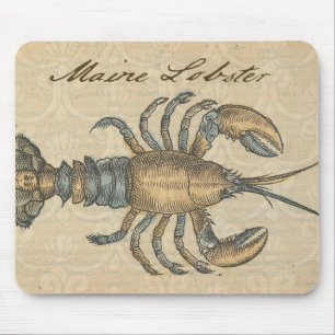 Lobster Illustration Antiek Maine Seafood Muismat