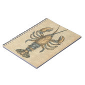 Lobster Illustration Antiek Maine Seafood Notitieboek (Linkerzijde)