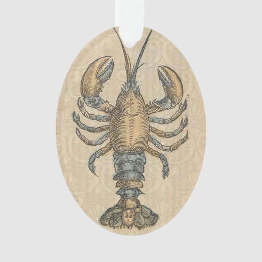 Lobster Illustration Antiek Maine Seafood Ornament (voorkant)