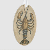 Lobster Illustration Antiek Maine Seafood Ornament (voorkant)