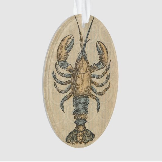 Lobster Illustration Antiek Maine Seafood Ornament (voorkant)