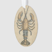 Lobster Illustration Antiek Maine Seafood Ornament (voorkant)
