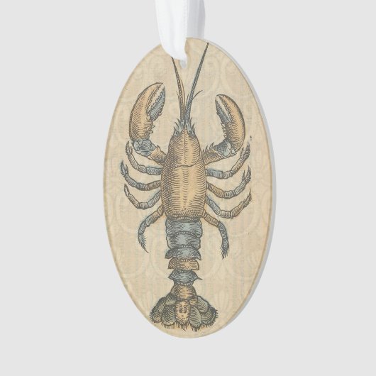 Lobster Illustration Antiek Maine Seafood Ornament (voorkant)