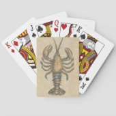 Lobster Illustration Antiek Maine Seafood Pokerkaarten (Achterkant)