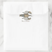 Lobster Illustration Antiek Maine Seafood Ronde Sticker (Tas)