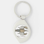 Lobster Illustration Antiek Maine Seafood Sleutelhanger (Voorkant)