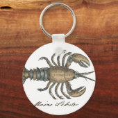 Lobster Illustration Antiek Maine Seafood Sleutelhanger (Voorkant)