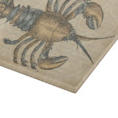 Lobster Illustration Antiek Maine Seafood Snijplank (Hoek)
