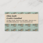 Lobster Illustration Antiek Maine Seafood Visitekaartje (Voorkant)