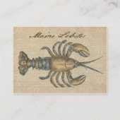 Lobster Illustration Antiek Maine Seafood Visitekaartje (Achterkant)