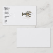 Lobster Illustration Antiek Maine Seafood Visitekaartje (Voorkant / Achterkant)