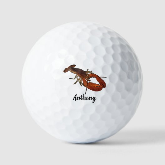 Lobster Illustration Personalized Golfballen (Voorkant)