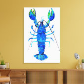 Lobster in blue canvas afdruk (Insitu (Woonkamer))