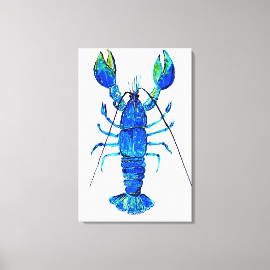 Lobster in blue canvas afdruk (Voorkant)