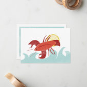 Lobster in de Sun Notecards Notitiekaartje (Voorkant / Achterkant in situ)