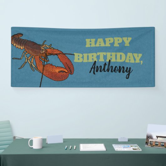 Lobster in het Blue Zee Personalized Spandoek (Beurs)