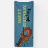 Lobster in het Blue Zee Personalized Spandoek (Verticaal)