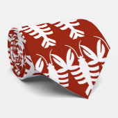 Lobster in het Wit, Art Deco Seafood Stropdas (Opgerold)