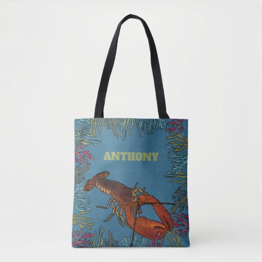 Lobster in het Zee Gepersonaliseerd Tote Bag (Voorkant)