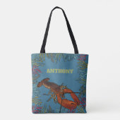 Lobster in het Zee Gepersonaliseerd Tote Bag (Achterkant)