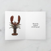 Lobster in het Zee Gepersonaliseerde verjaardag Bedankkaart (Binnen)