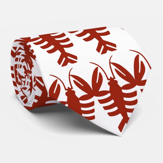  Lobster in rood, Art Deco Seafood Stropdas (Opgerold)