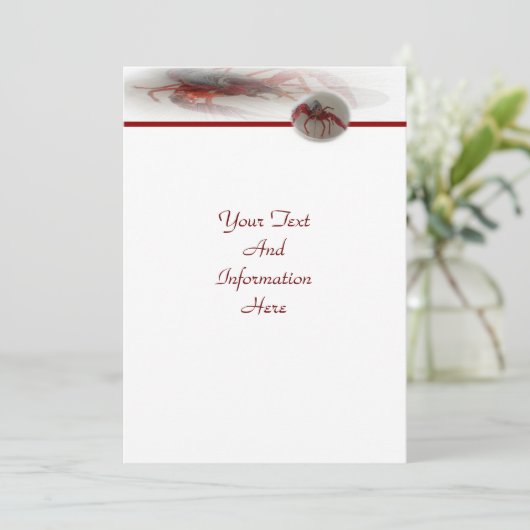 Lobster Invitation Kaart (Staand voorkant)