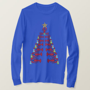 Lobster kerstboom, schattige shirt blauw