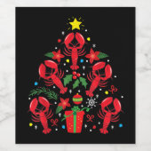 Lobster kerstboomversiering Funny Xmas Gift Wijn Etiket (Enkel label)