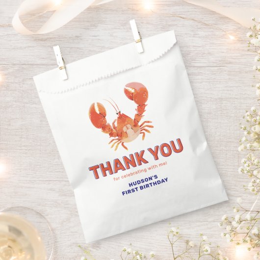 Lobster Kids Birthday Thank You Bedankzakje (Geknipt)