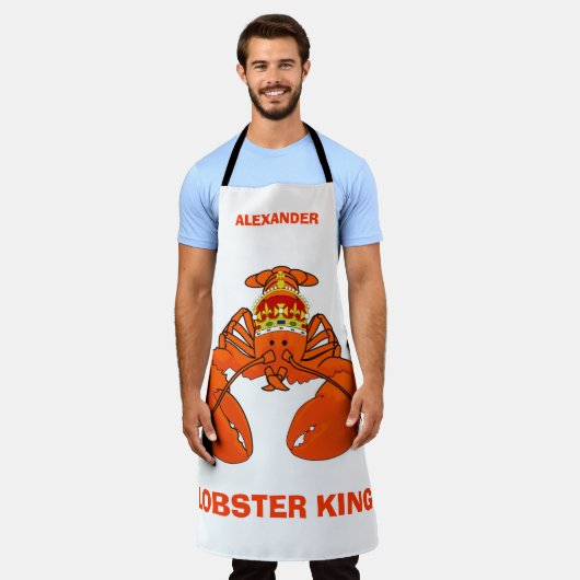 Lobster King Long Apron personaliseren Schort (Gedragen)