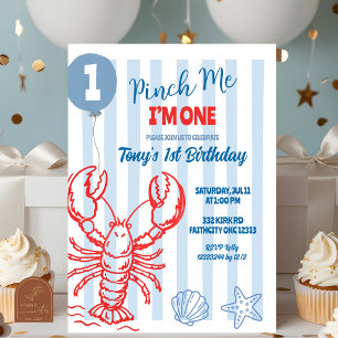 Lobster Knijp Me Ik Ben één Verjaardagsfeestje Kaart
