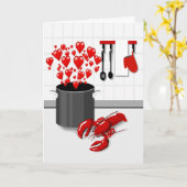 Lobster koken met Wenskaart Liefde Kaart (Gele Bloem)