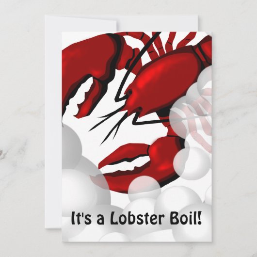 Lobster Kookingbinnenuitnodiging Kaart (Voorkant)