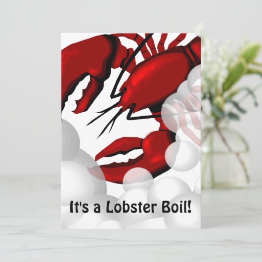 Lobster Kookingbinnenuitnodiging Kaart (Staand voorkant)