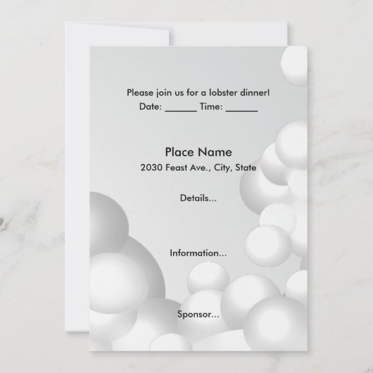 Lobster Kookingbinnenuitnodiging Kaart (Achterkant)