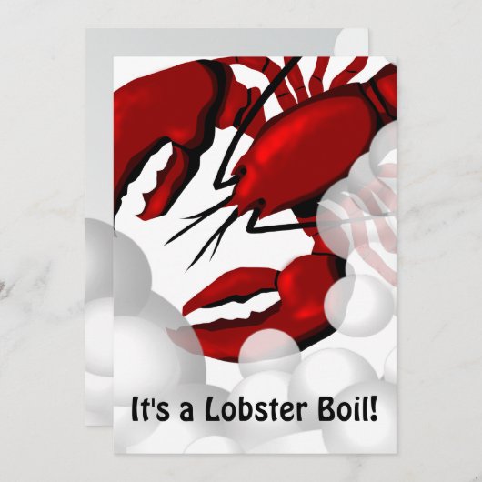 Lobster Kookingbinnenuitnodiging Kaart (Voorkant / Achterkant)