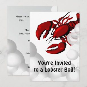 Lobster Kookingbinnenuitnodiging Kaart