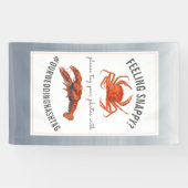 Lobster & Krab Huwelijk Hashtag Chambray Spandoek (Horizontaal)