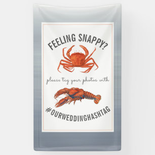 Lobster & Krab Huwelijk Hashtag Chambray Spandoek