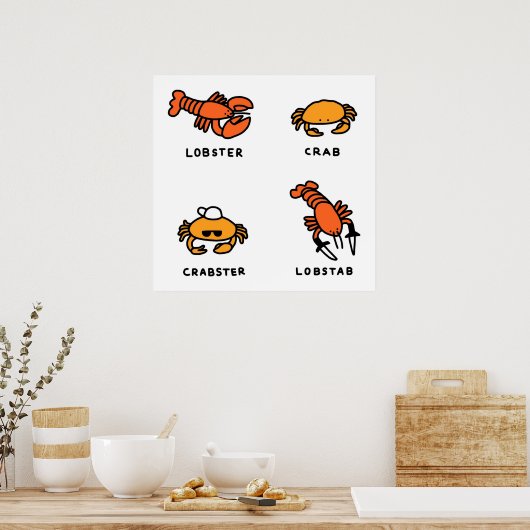 Lobster + krab poster (Keuken)