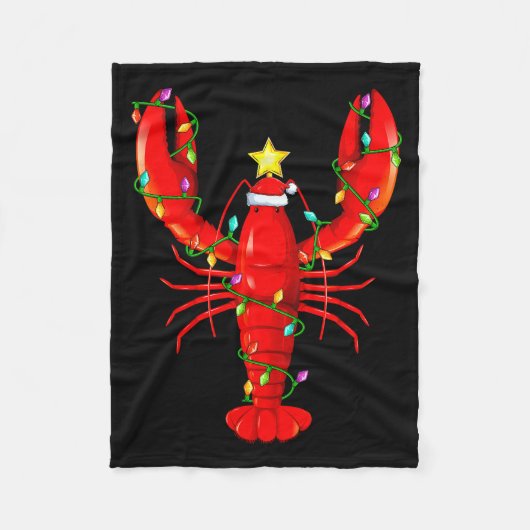 Lobster Lighting Xmas Tree Matching Lobster Christ Fleece Deken (Voorkant)