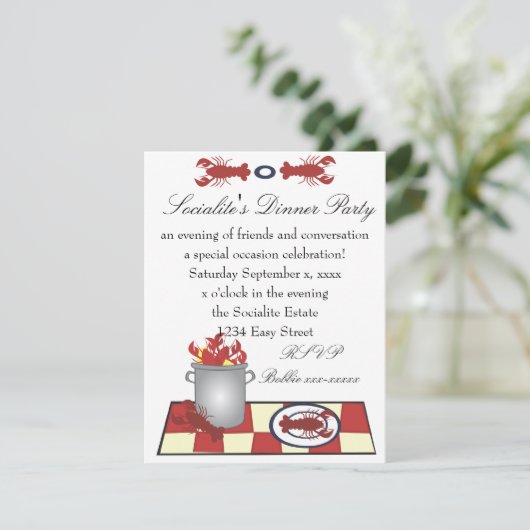 Lobster Love Kaart (Staand voorkant)