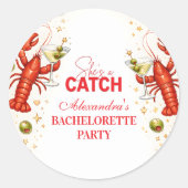 Lobster Love Kust Afscheid Van De Meisjes Ronde Sticker (Voorkant)