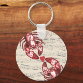 Lobster Love Musical notes with hart Sleutelhanger (Voorkant)