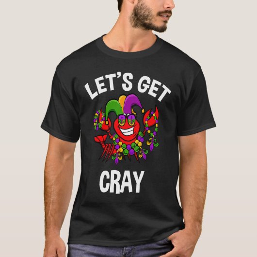 Lobster Mardi Gras Crawfish  Let's Get Cray Jester T-shirt (Voorkant)